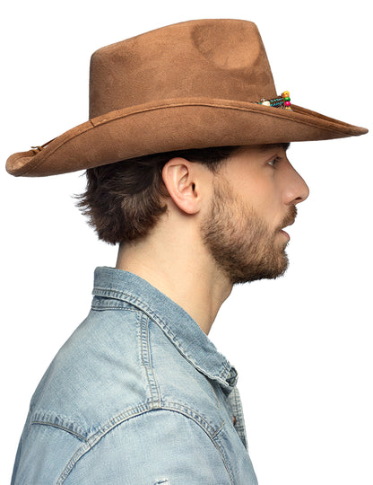 Vue de profil du Chapeau Cowboy Festival pour adulte