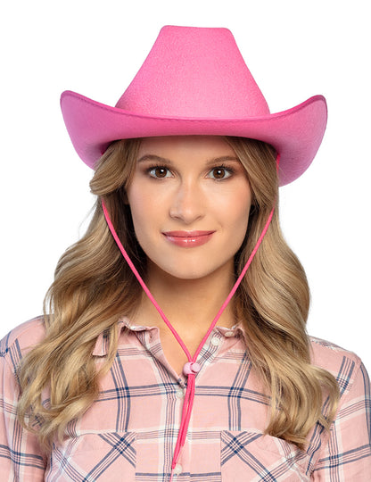 Chapeau cowboy rose adulte