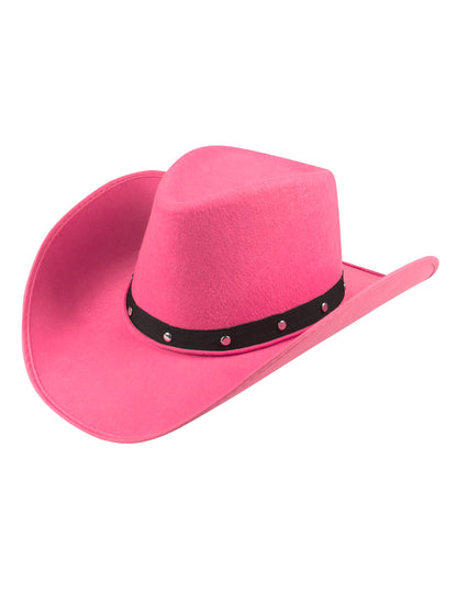 Chapeau cowboy rose et noir adulte