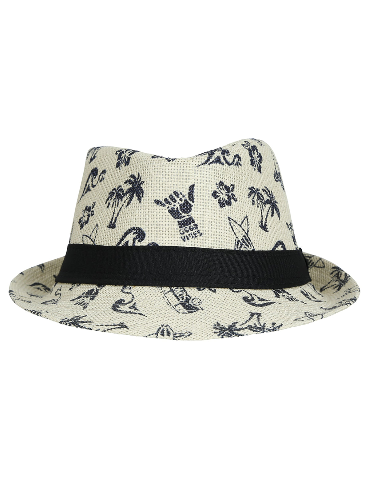 Vue de face du chapeau d'été motif surf pour enfant