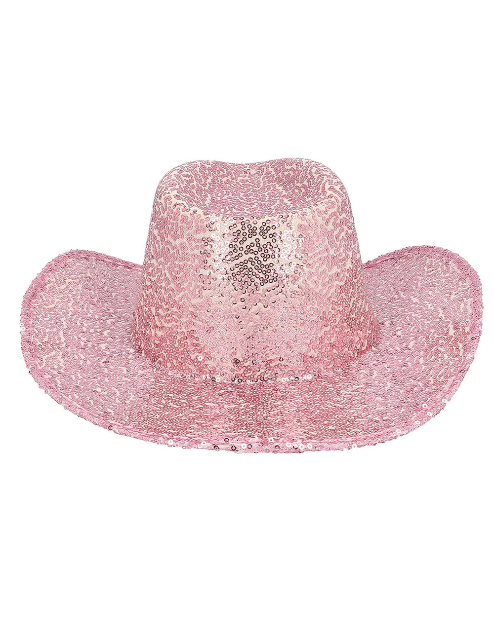 Vue de face du chapeau de cowboy à sequins pour adulte