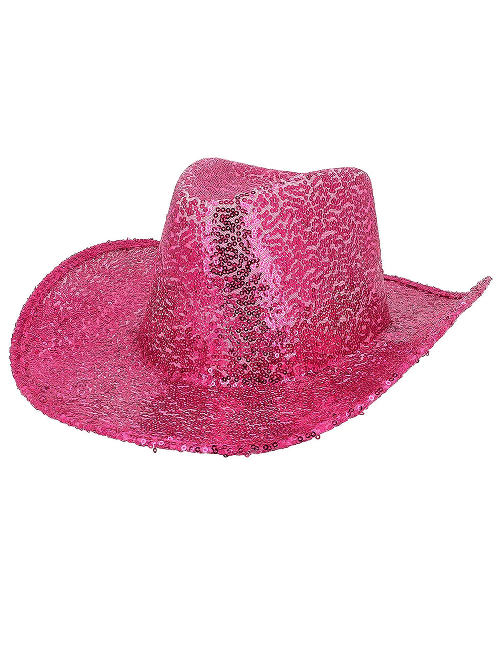 Vue de trois-quarts du chapeau de cowboy à sequins