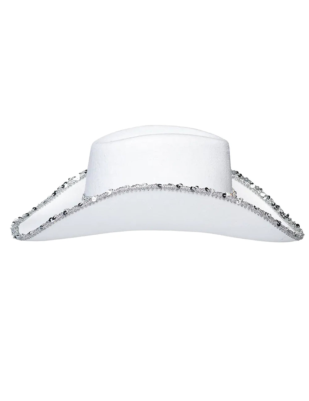 Vue de côté du chapeau de cowboy Bride à strass