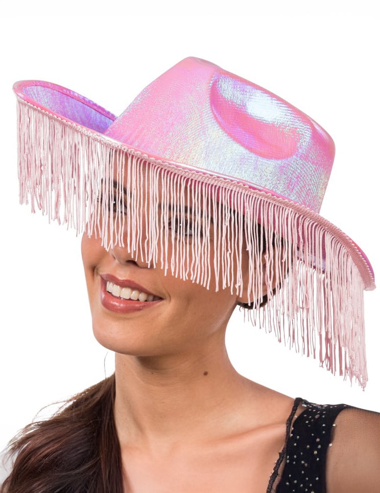 Rose Iridescent Cowboy klobuk z obrobjem odraslih