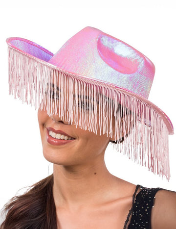 Rose Iridescent Cowboy klobuk z obrobjem odraslih