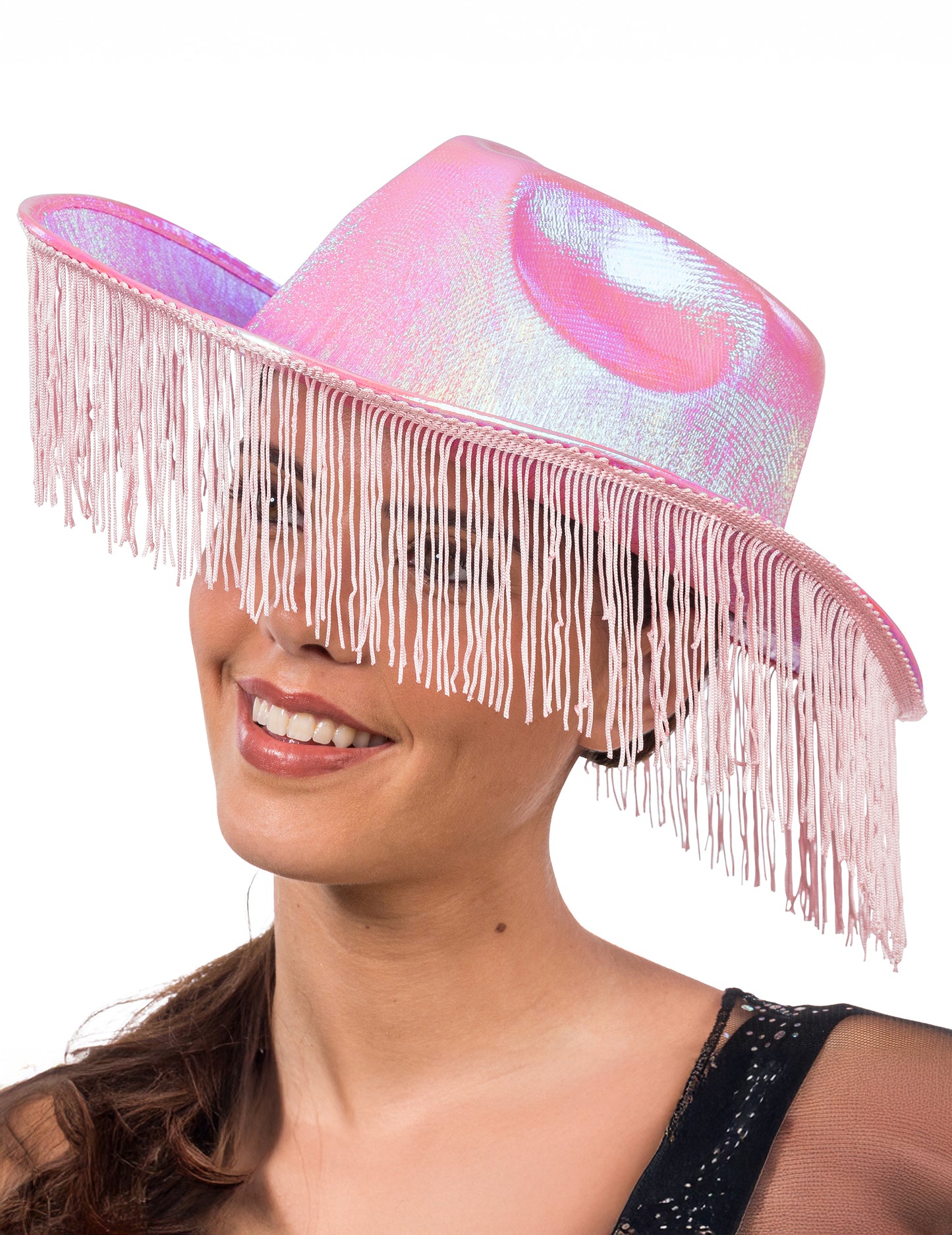 Rose Iridescent Cowboy klobuk z obrobjem odraslih
