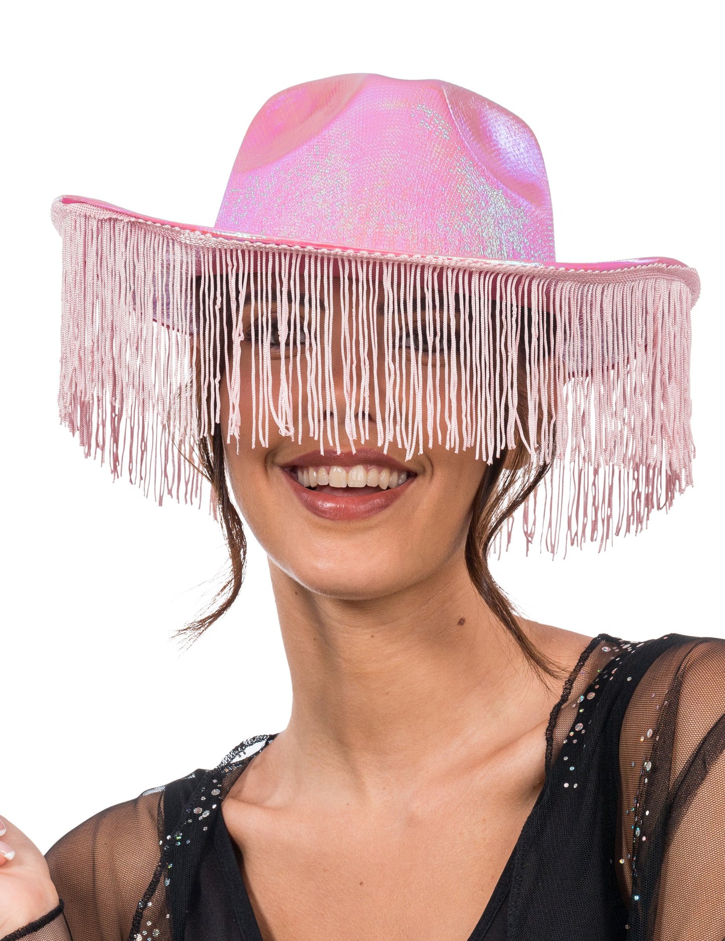 Rose Iridescent Cowboy klobuk z obrobjem odraslih