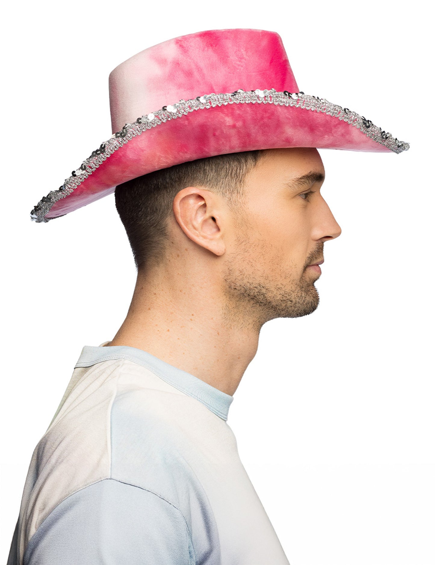 Roza kavbojski klobuk z tie-dye vzorcem za odrasle