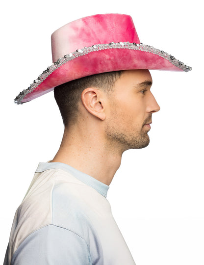 Roza kavbojski klobuk z tie-dye vzorcem za odrasle