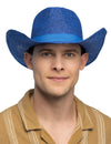 Chapeau de cowboy tressé pour adulte bleu