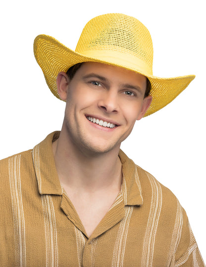 Rumen pleten kavbojski klobuk za odrasle