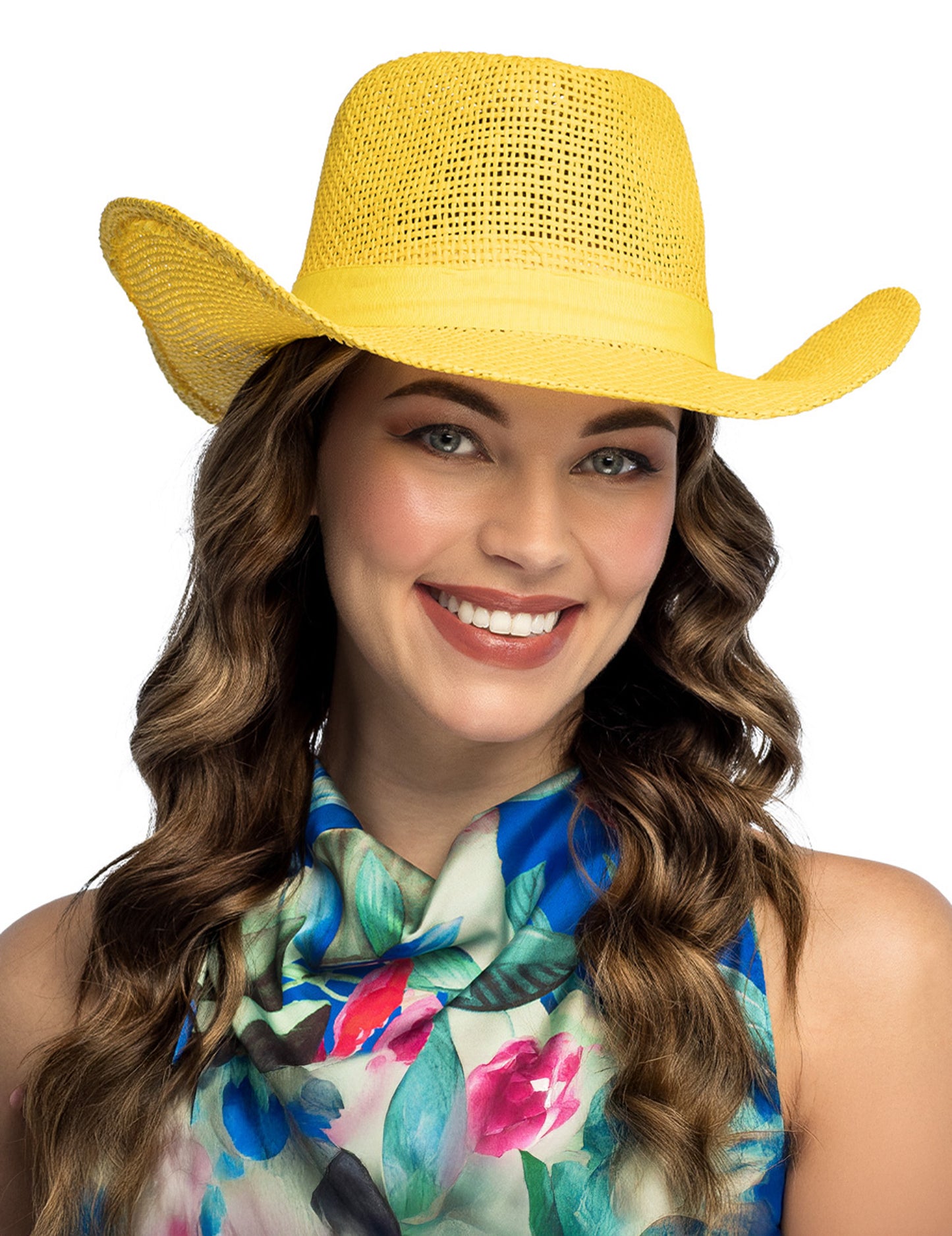 Rumen pleten kavbojski klobuk za odrasle