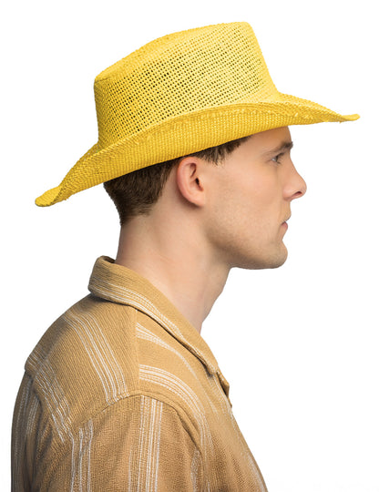 Rumen pleten kavbojski klobuk za odrasle