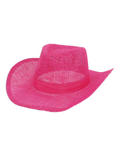 Roza pleten kavbojski klobuk za odrasle