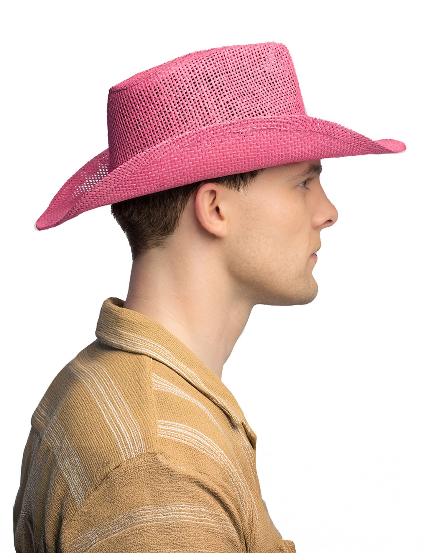 Roza pleten kavbojski klobuk za odrasle