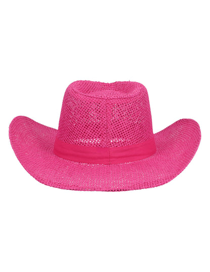 Roza pleten kavbojski klobuk za odrasle