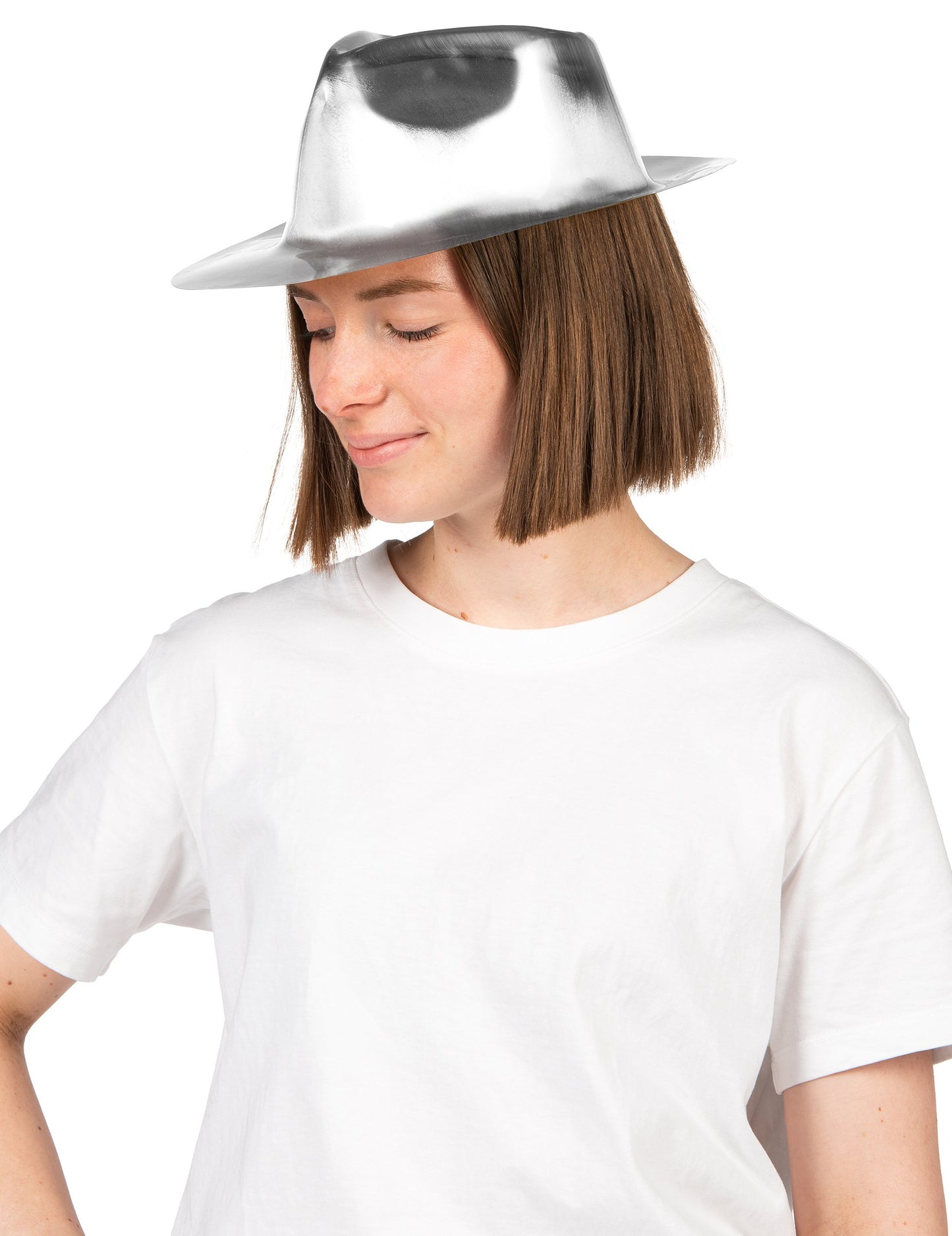 Sijajni srebrni gangsterski klobuk