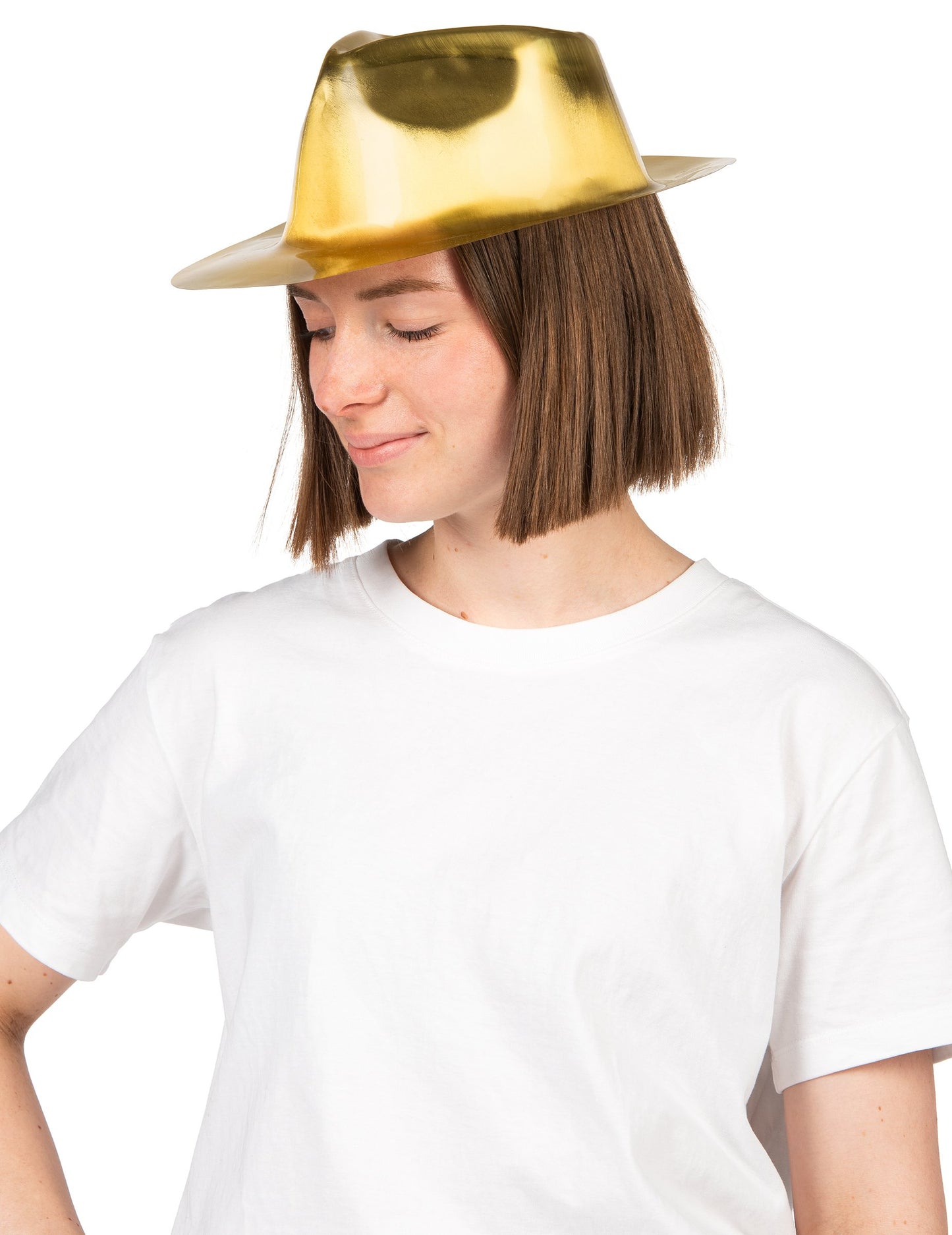 Svetleč zlat gangsterski klobuk