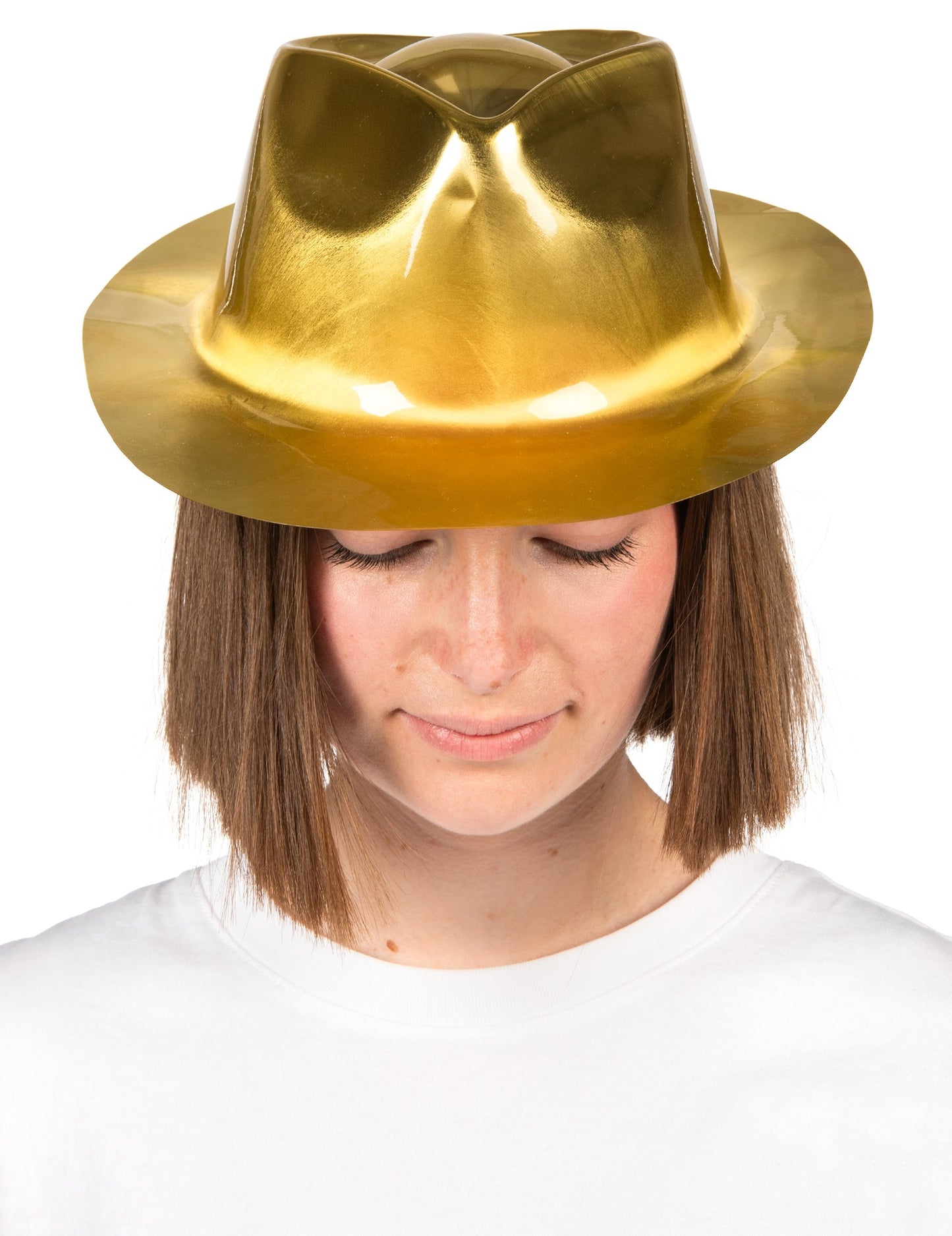 Svetleč zlat gangsterski klobuk