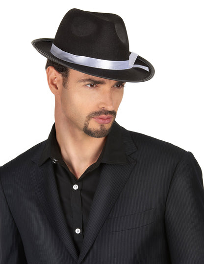 Chapeau gangster noir adulte