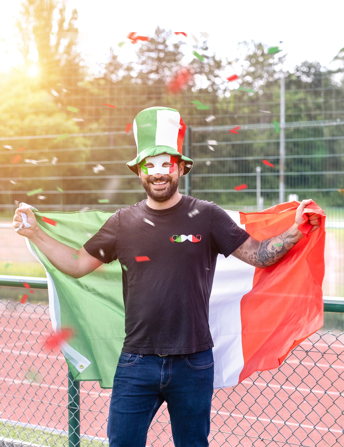 Prikaz uporabe italijanskega cilindra z zastavo