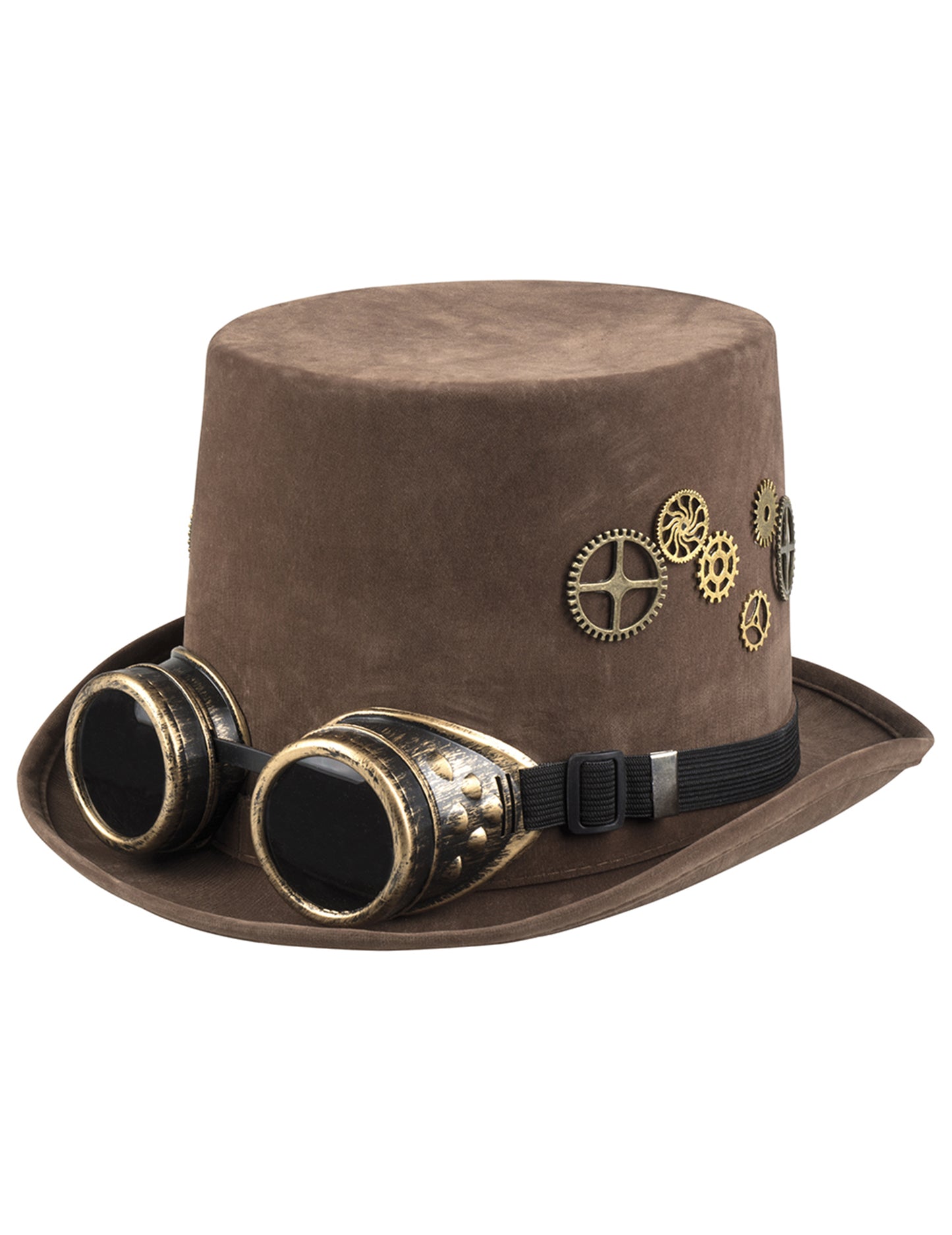 Rjavi zgornji klobuk pred steampunk za odrasle steampunk očala