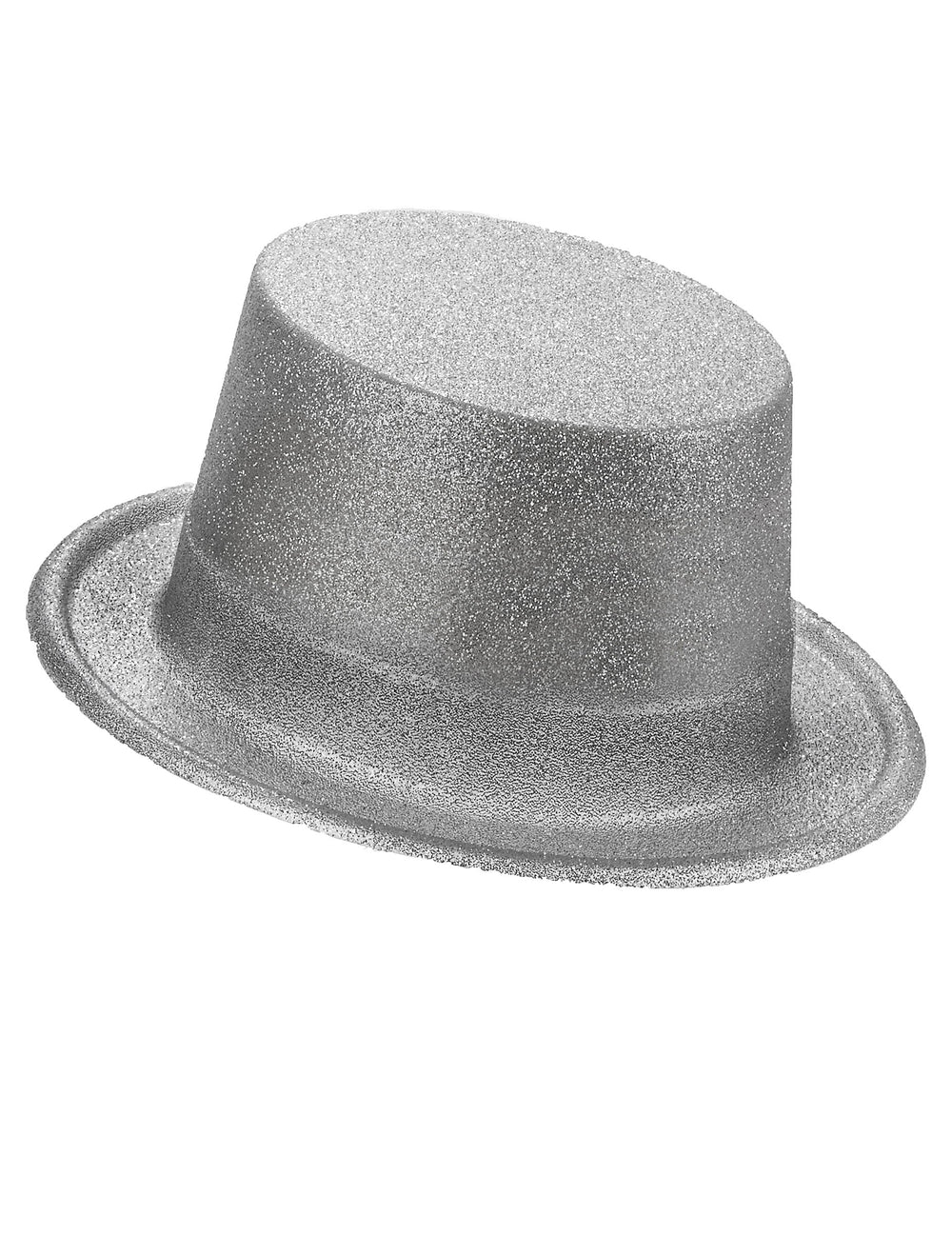 Vue de profil du chapeau haut de forme en plastique pailleté