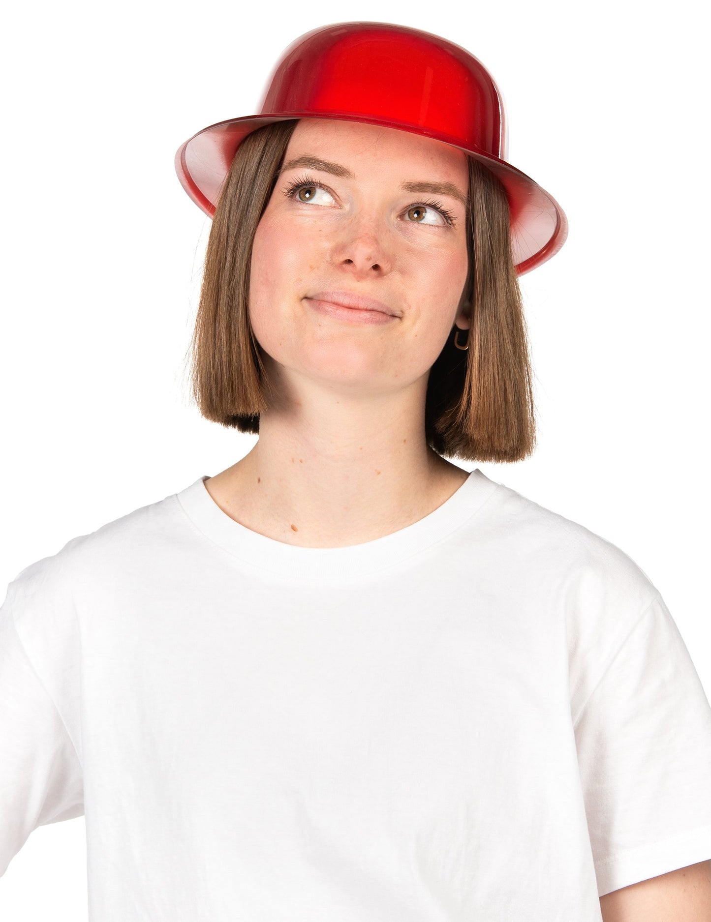 Svetlo rdeč klobuk bowler