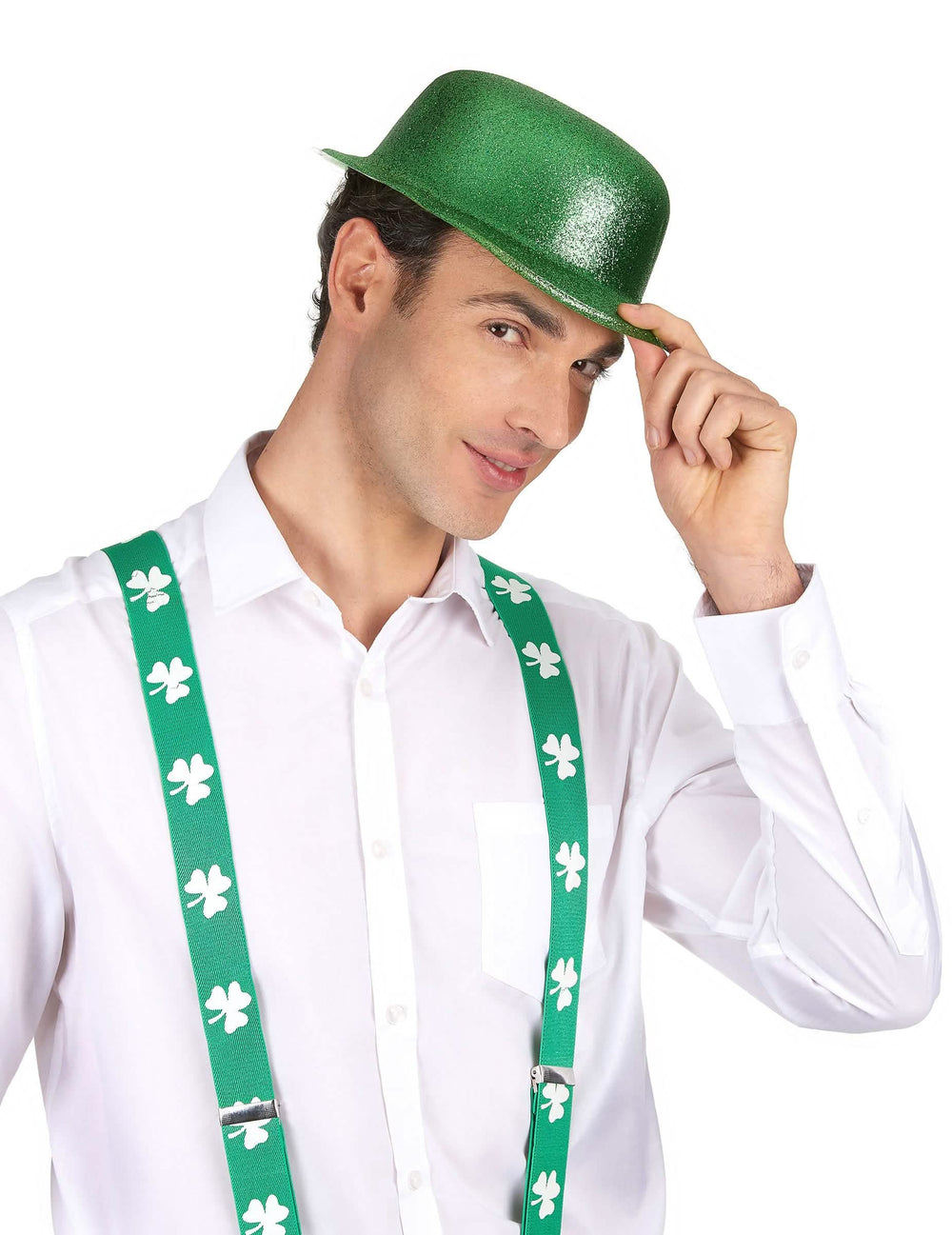 melonin klobuk sveti patrik za odrasli z zelenimi bleščicami