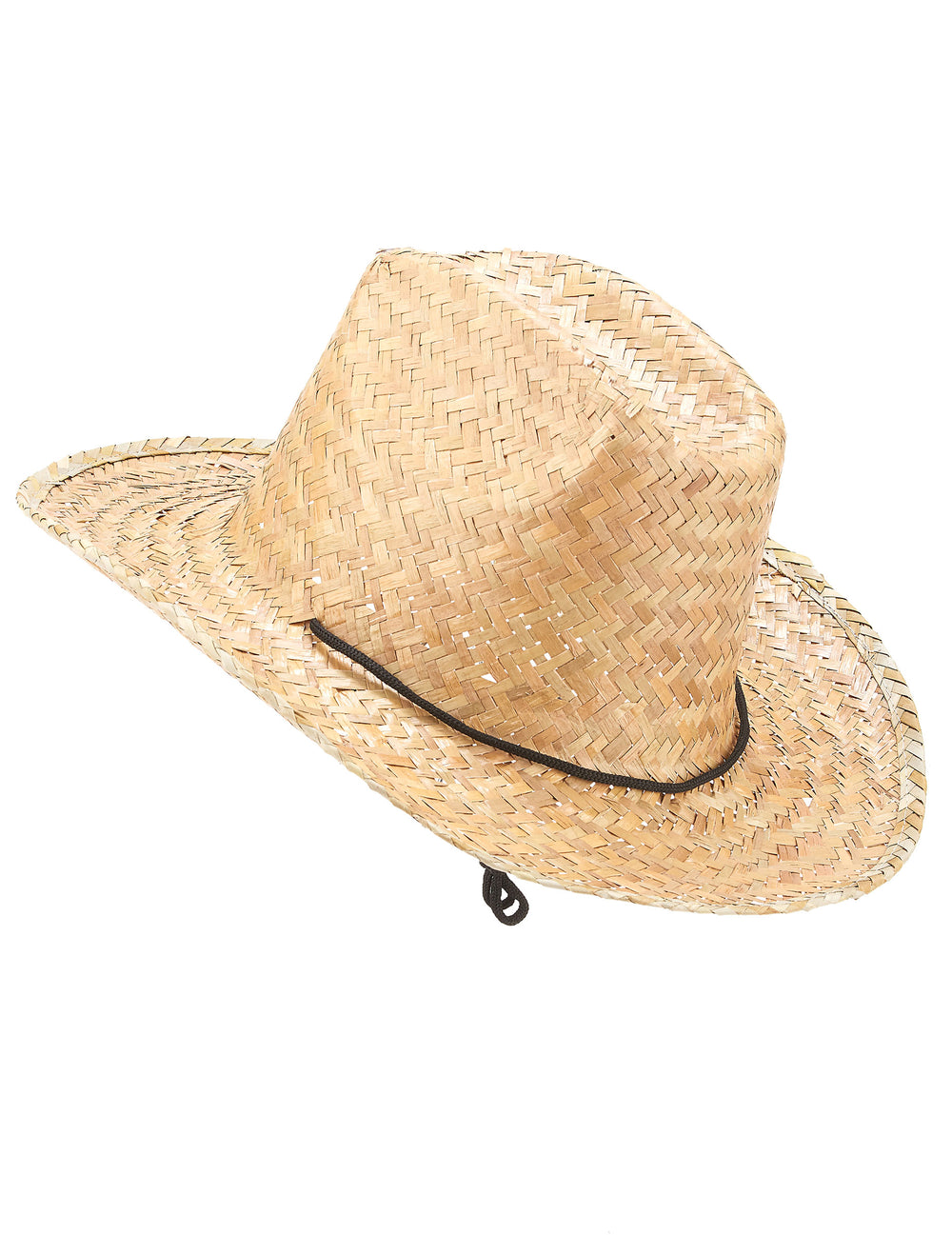 Chapeau de paille Dallas Bull pour adulte beige avec cordon noir