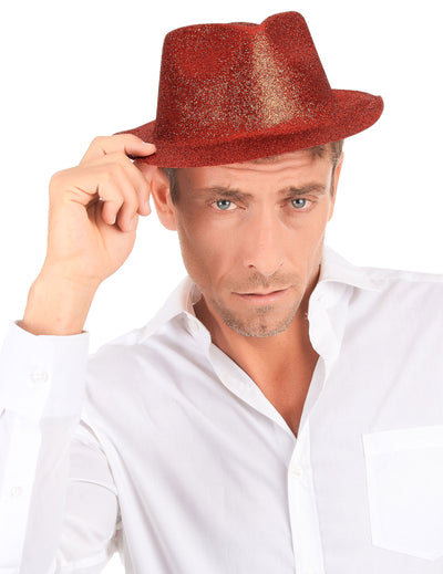 Chapeau pailleté pour adulte rouge