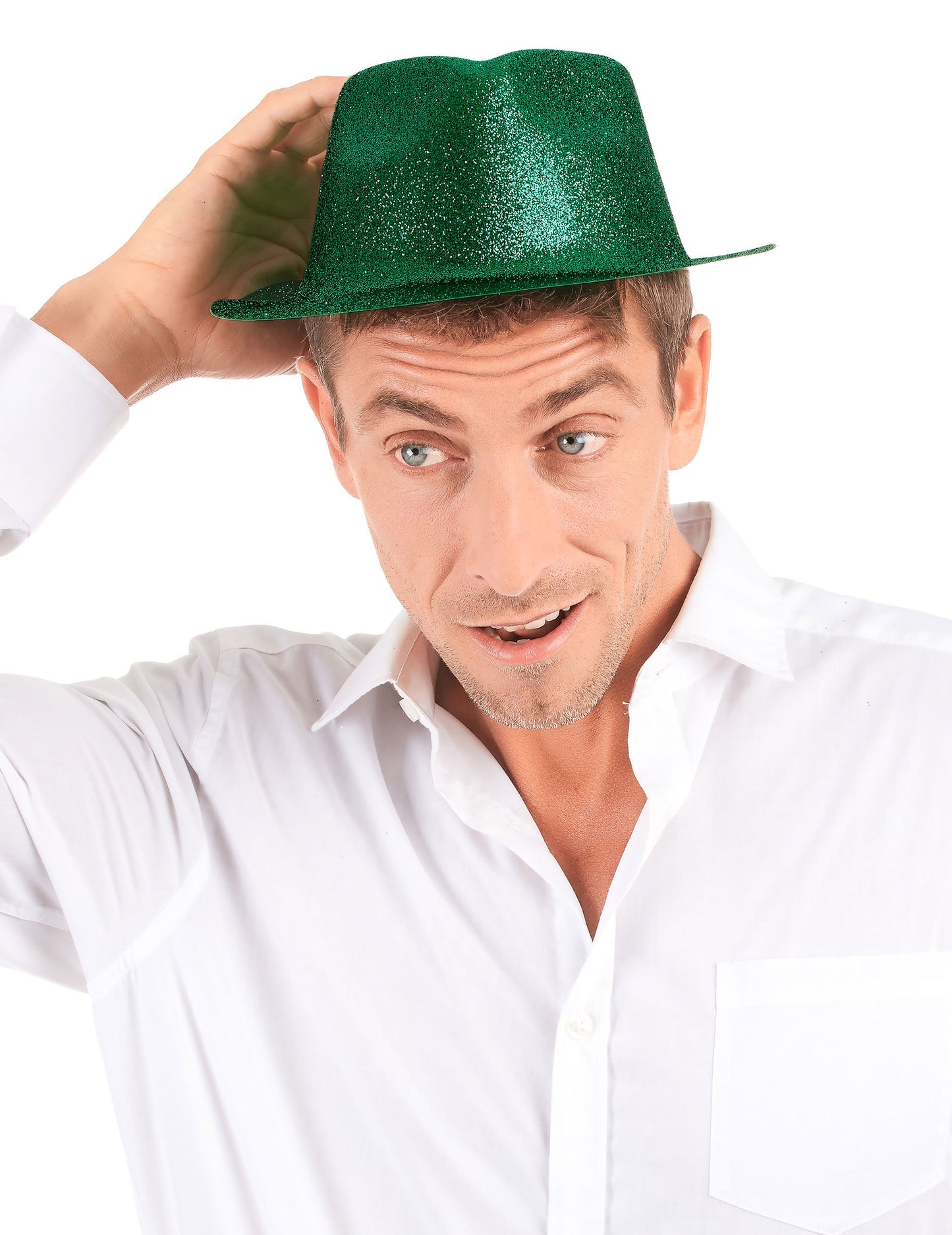 Chapeau pailleté pour adulte vert