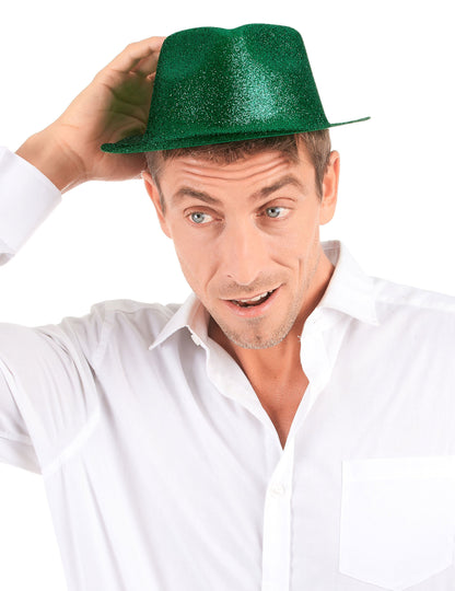 Chapeau pailleté pour adulte vert