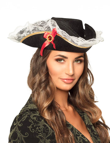 Chapeau pirate à dentelle femme