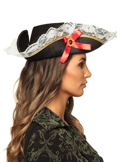 Chapeau pirate à dentelle femme