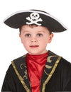 Chapeau pirate crâne pour enfant noir et blanc avec tête de mort