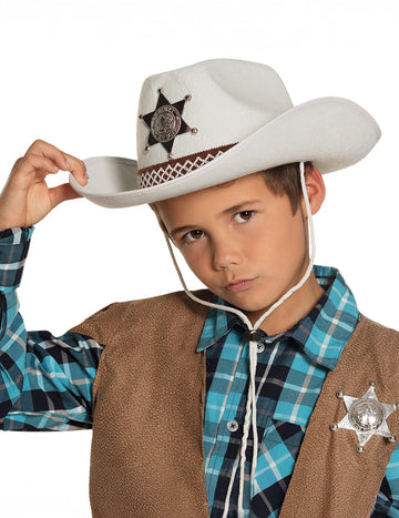 Chapeau shérif blanc enfant