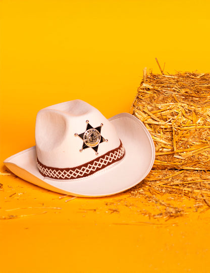 Chapeau shérif blanc enfant