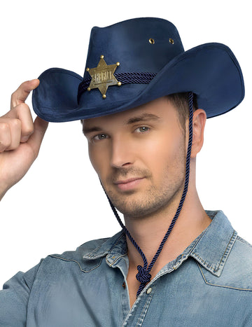 Odrasli modri šerif klobuk