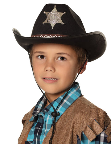 Fantov črni šerif klobuk