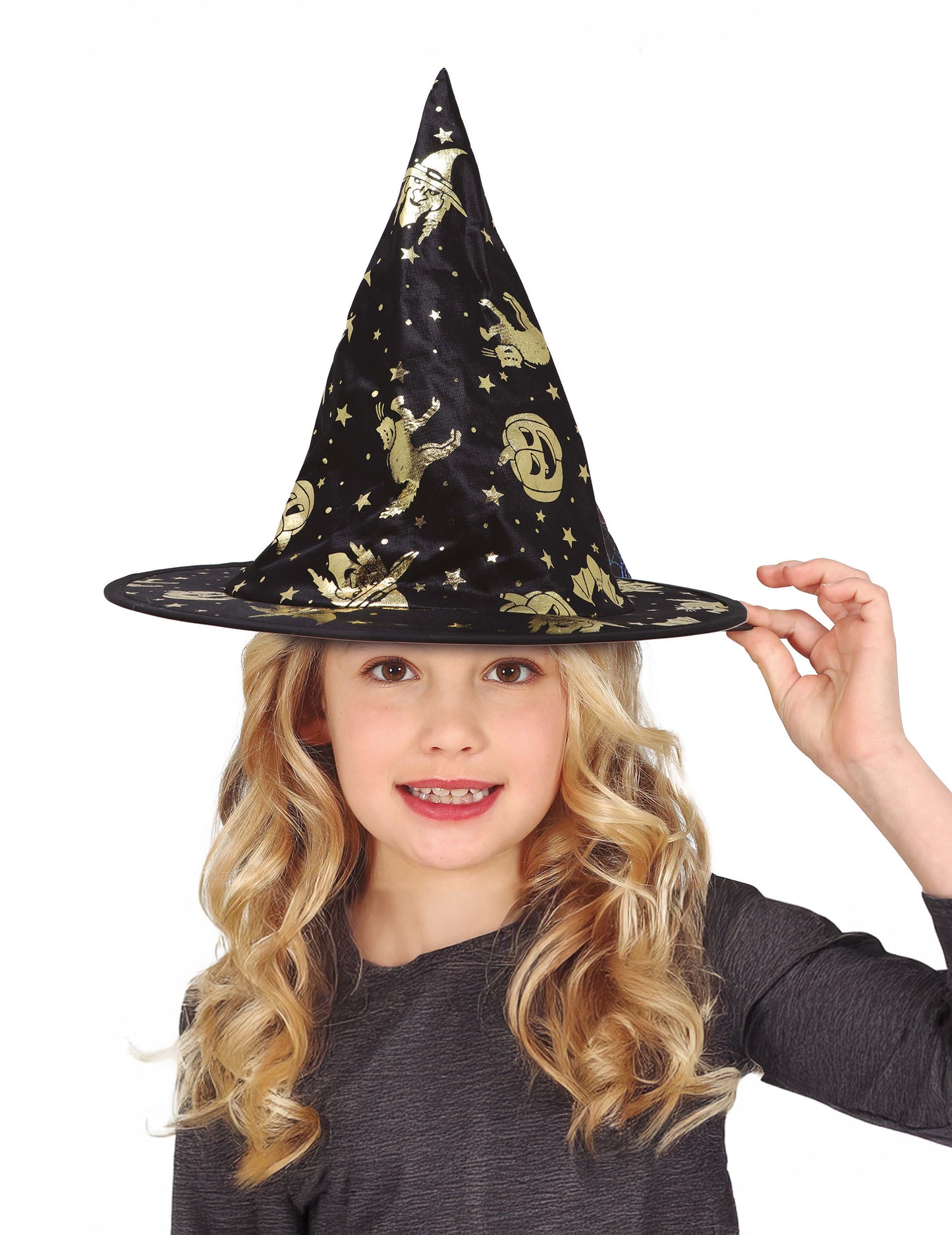 Črno-zlati čarovniški klobuk za otroke