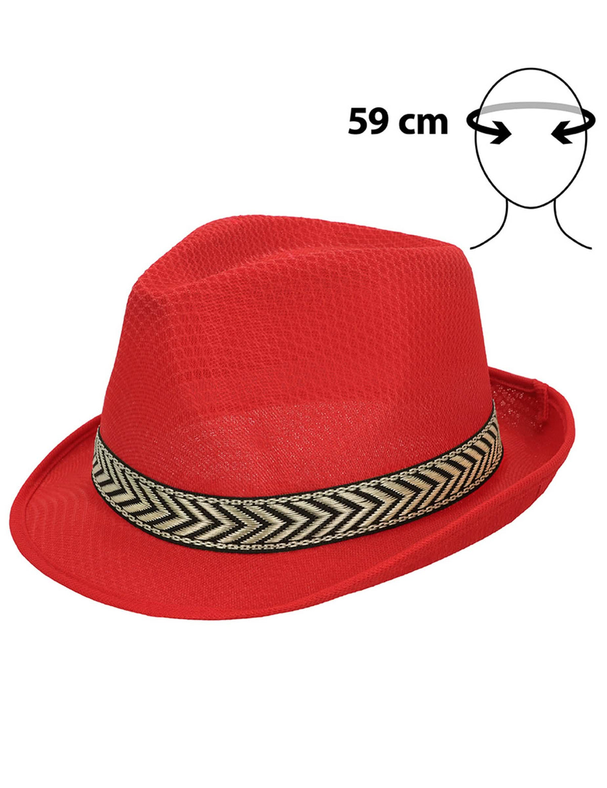 Klobuk Borsalino disko rdeča za odrasle