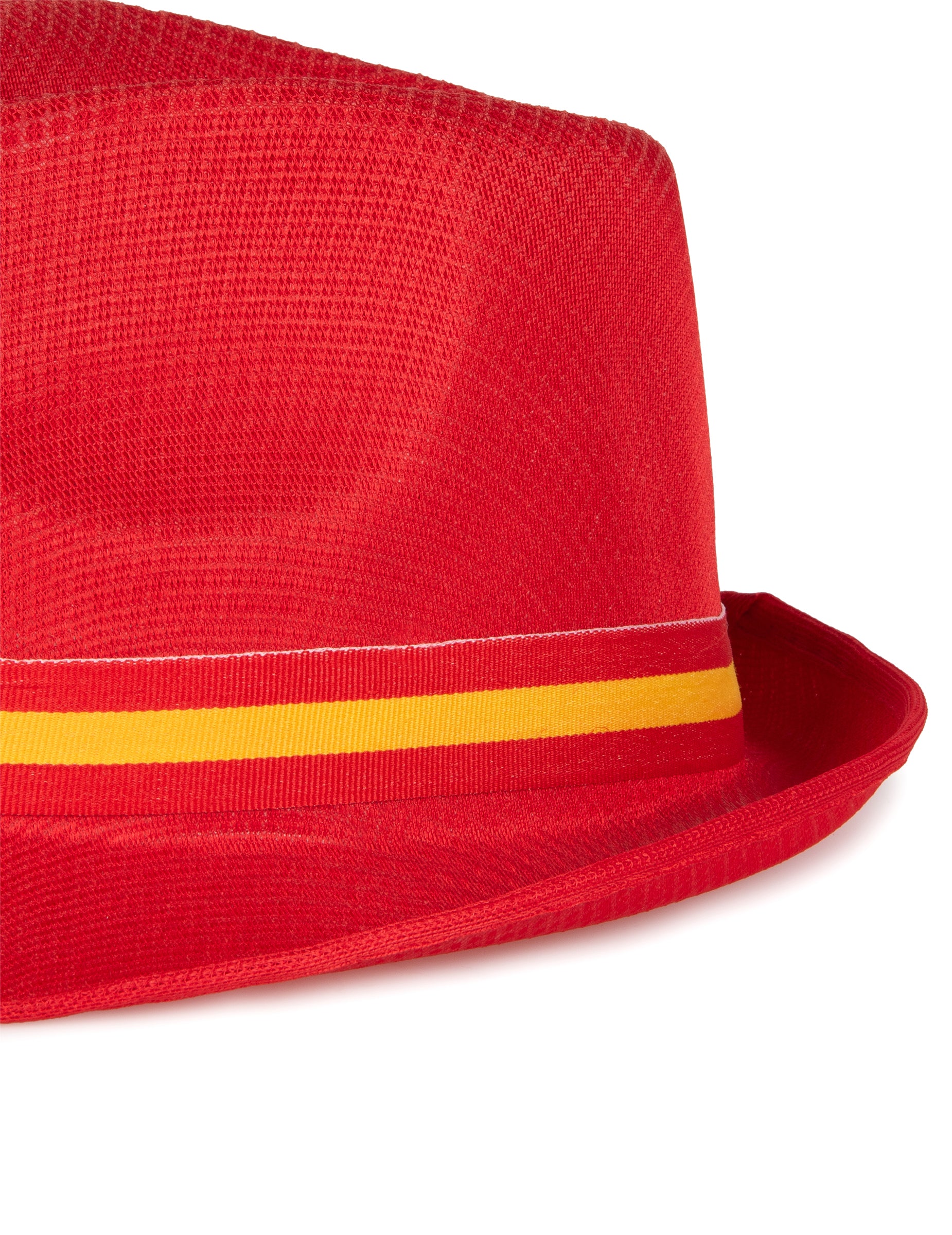 Chapeau supporter Espagne pour adulte rouge avec ruban jaune