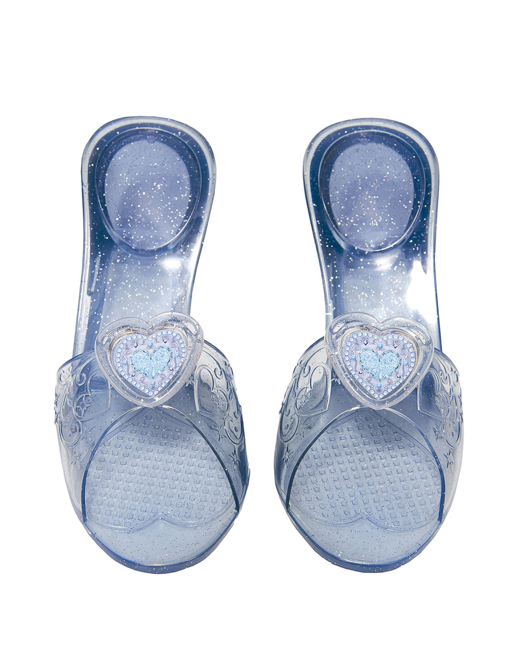 Chaussures de princesses pour enfant bleues à paillettes avec cœur