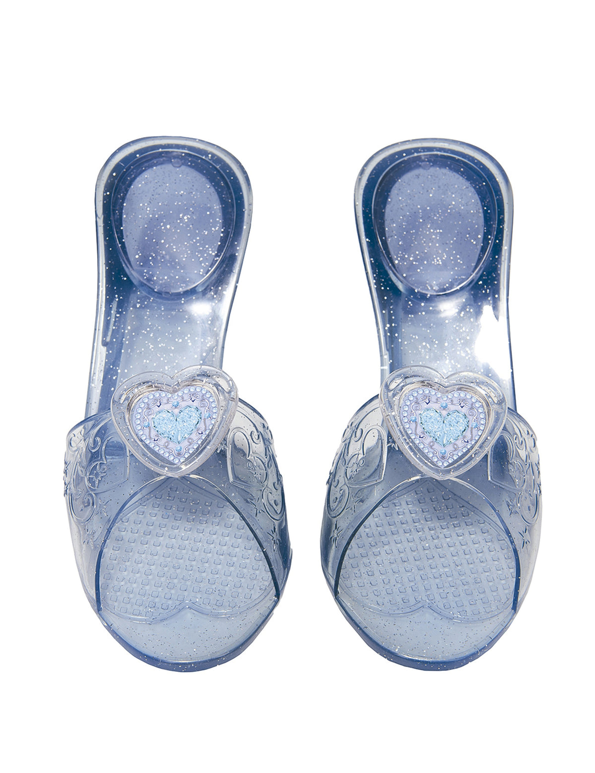 Chaussures de princesses pour enfant bleues à paillettes avec cœur