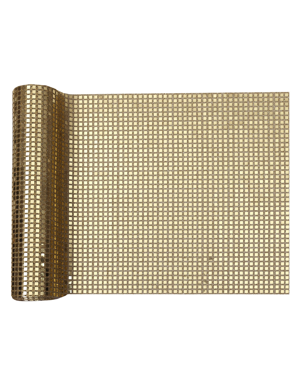 Chemin de table boule à facettes or 27 cm x 2,5 m