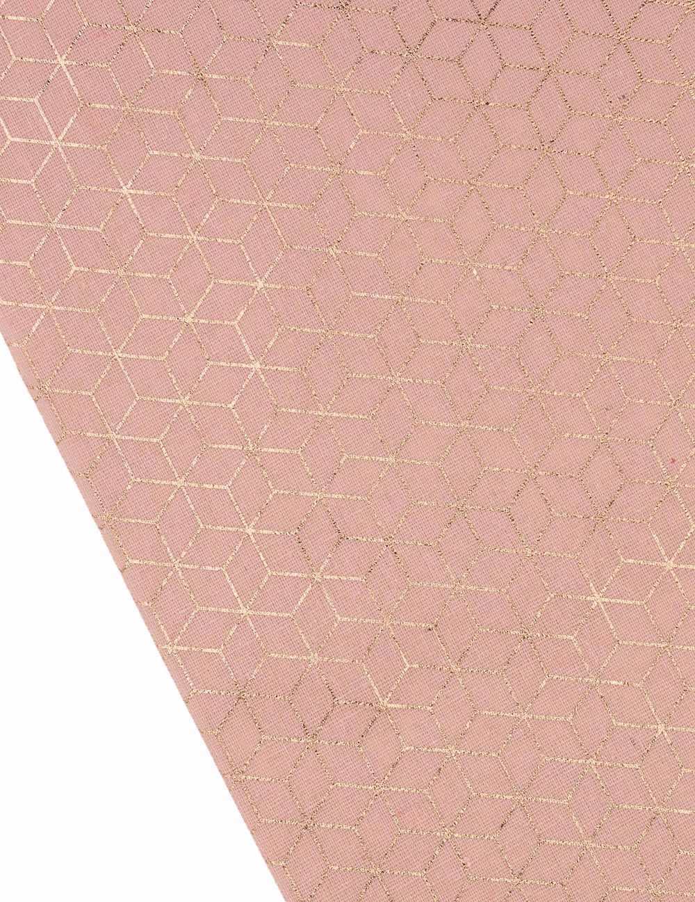 Gros plan sur le motif du chemin de table en coton géométrique