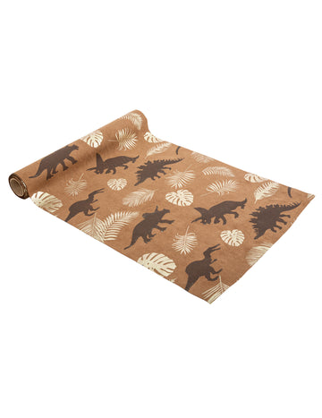 Prtljažnik z dinozavrom iz kameljega semiša 28 cm x 3 m zlati listi