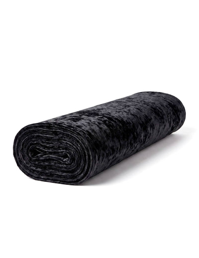 Namizni tekač z bleščečim žametnim videzom v črni barvi 28 cm x 3 m