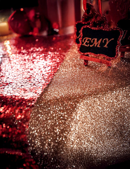 Bleščeč zlati bleščeči prt za mizo 30 cm x 3 m za rezanje